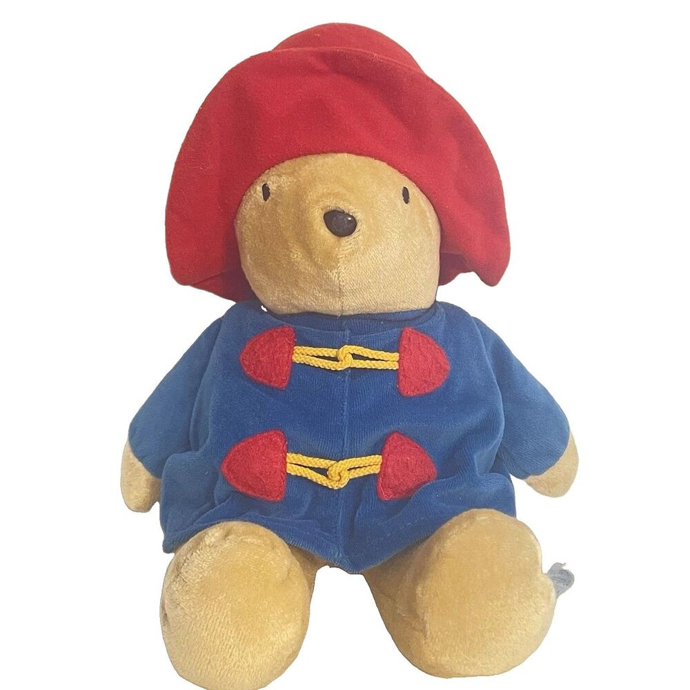 Vintage Plush 12” Paddington Bear in Rain Gear by Kids Gifts Red Hat Blue Coat